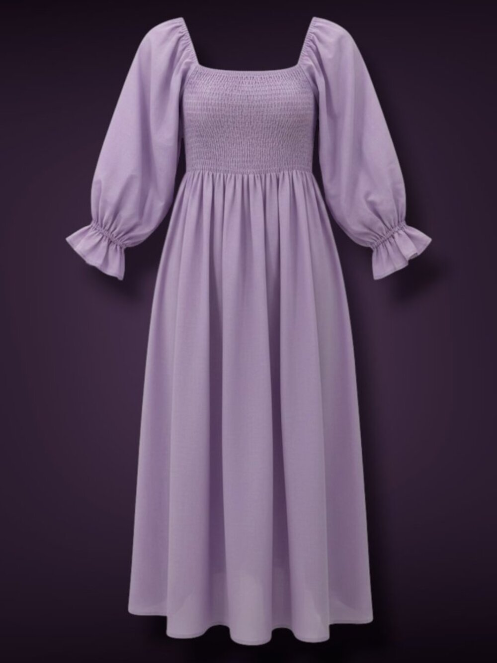 NWT OPT Lavender Linen Blend Puff‎ Sleeve Dress XS
